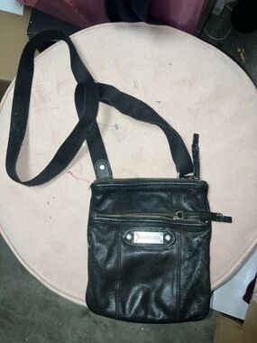 Juicy Couture Black Leather Crossbody Messenger Bag
